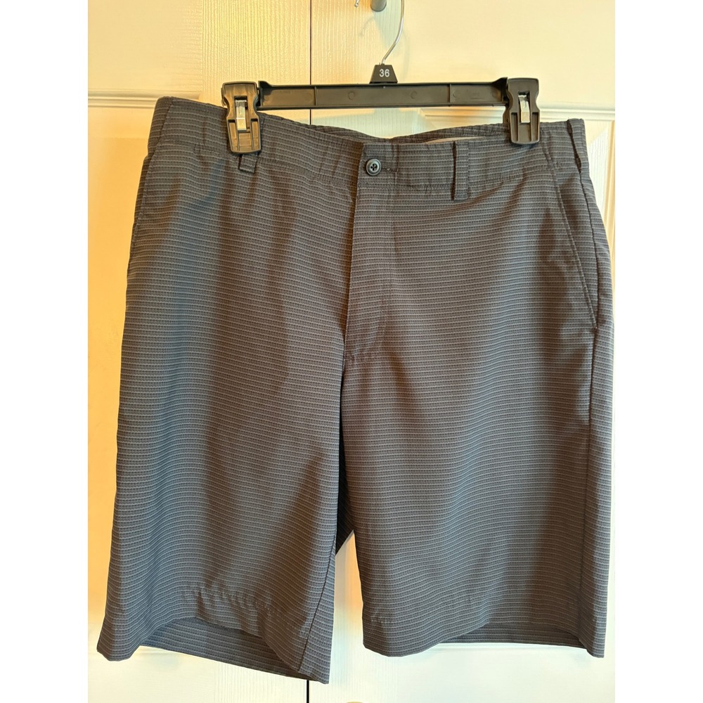 Original Penguin Mens Golf Shorts Charcoal Grey Micro Stripe Stretch Size 34